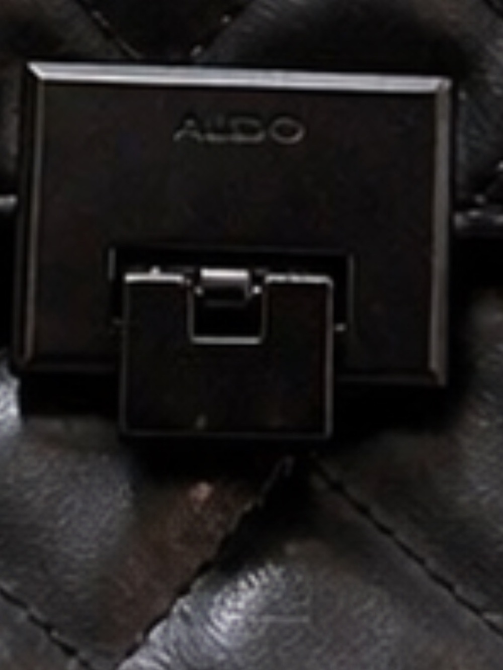 Aldo Quilted Crossbody Bag Black Chain-Strap Turn lock purse - Picture 5 of 5